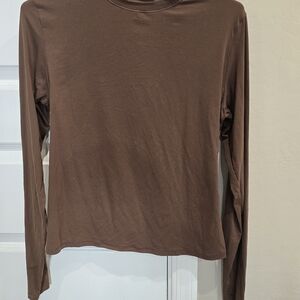 SKIMS Long Sleeve Top in Rich Brown